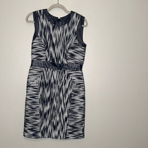 Milly Tweed Leather Trim Dress - Picture 5 of 6